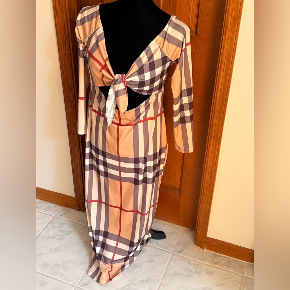 Plaid Long Sleeve Dress